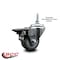 Service Caster 3 Inch Gray Polyurethane 12 MM Threaded Stem Caster with Brake SCC-TS20S314-PPUB-PLB-M1215 - alternate 2
